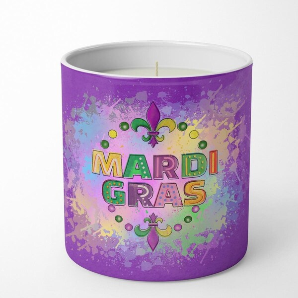 Carolines Treasures 3.75 x 3.25 in. Unisex Mardi Gras 10 oz Decorative Soy Candle WDK4661CDL - main